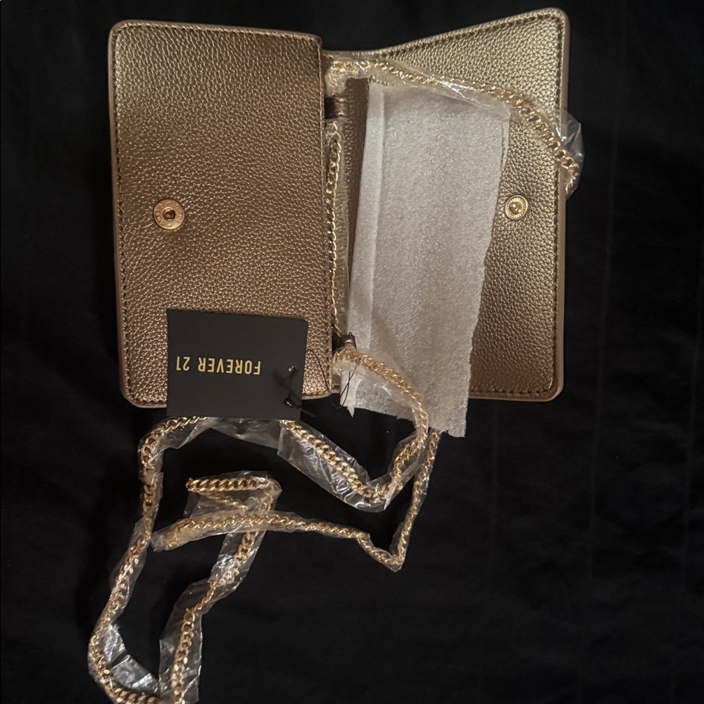 Forever 21 Metallic Gold Crossbody Bag